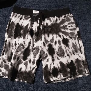 No Boundaries Black and White Tie-Dye Men Shorts